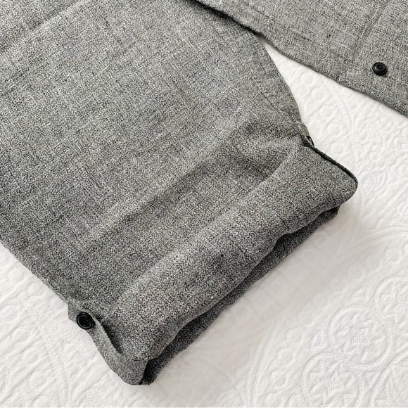 FLAX by Jeanne‎ Engelhart Cropped High-Rise Linen Wide Leg Pants, Grey - Picture 3 of 5